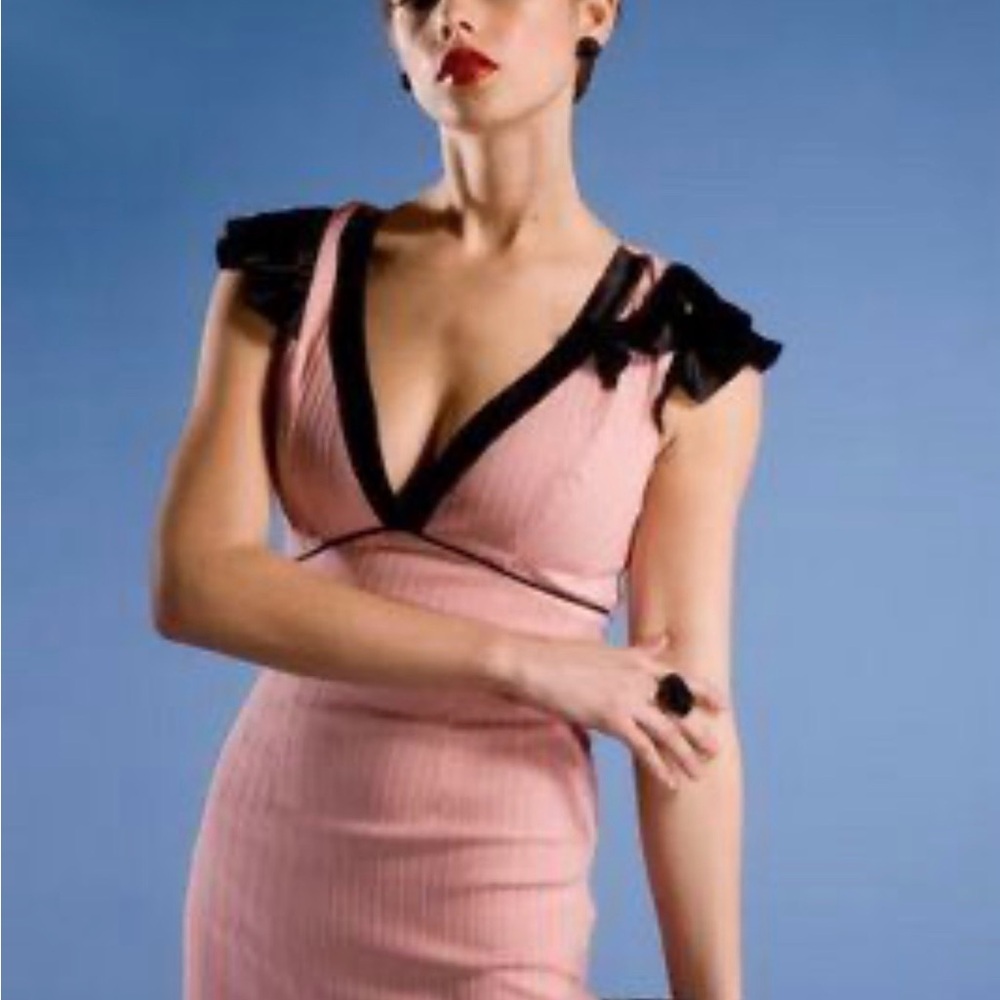 Stop Staring! Pink and Black Mini Dress